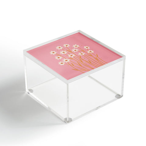 Angela Minca Simple daisies pink and orange Acrylic Box