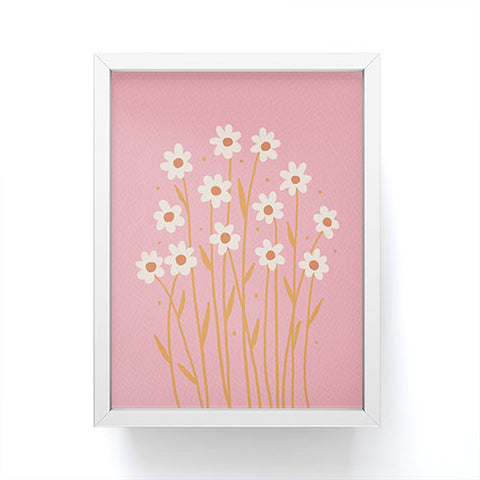 Angela Minca Simple daisies pink and orange Framed Mini Art Print