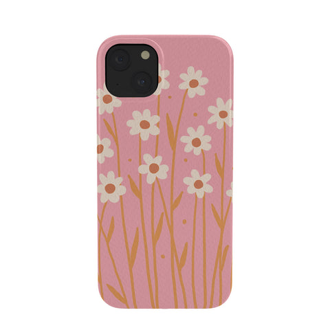Angela Minca Simple daisies pink and orange Phone Case