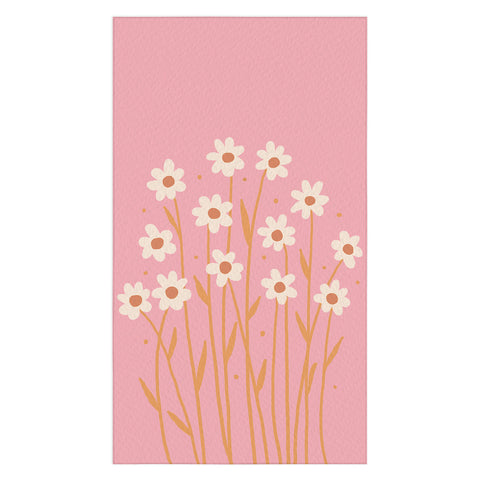 Angela Minca Simple daisies pink and orange Tablecloth
