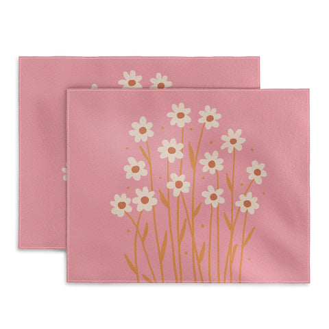 Angela Minca Simple daisies pink and orange Placemat