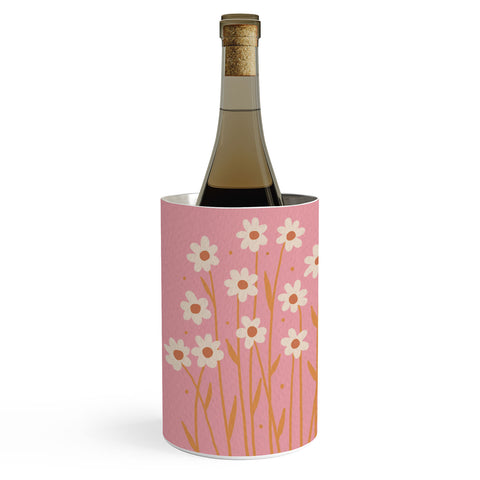 Angela Minca Simple daisies pink and orange Wine Chiller