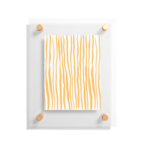 Angela Minca Summer wavy lines yellow Floating Acrylic Print