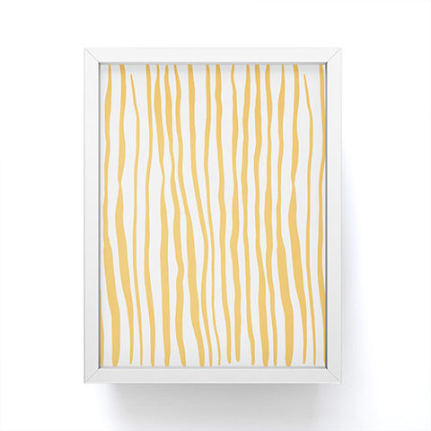 Angela Minca Summer wavy lines yellow Framed Mini Art Print