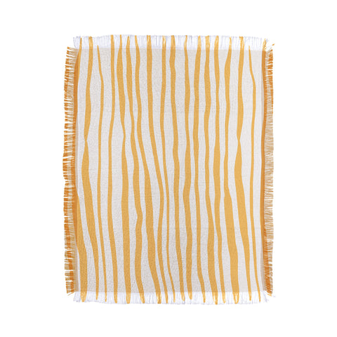 Angela Minca Summer wavy lines yellow Throw Blanket