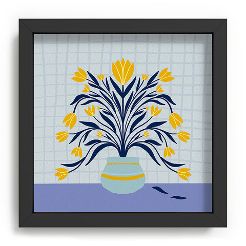 Angela Minca Tulips yellow and blue Recessed Framing Square