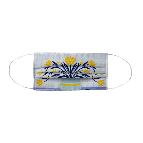 Angela Minca Tulips yellow and blue Face Mask