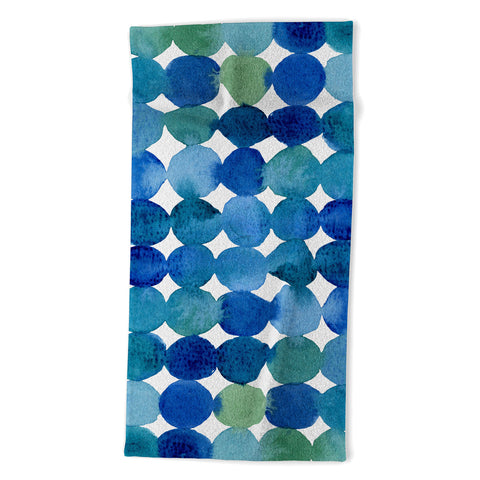 Angela Minca Watercolor dot pattern Beach Towel