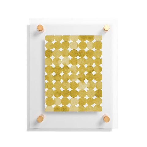 Angela Minca Watercolor dot pattern yellow Floating Acrylic Print