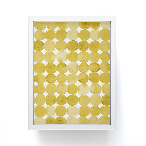 Angela Minca Watercolor dot pattern yellow Framed Mini Art Print