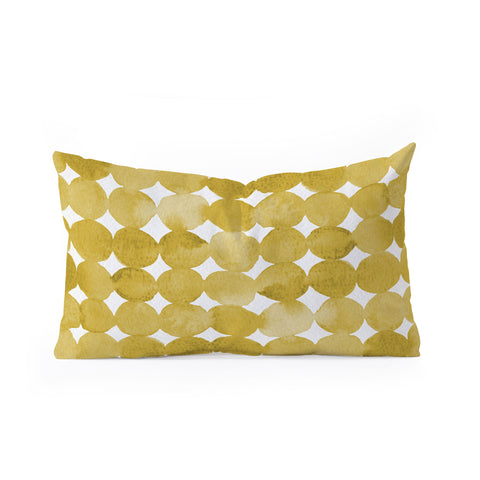 Angela Minca Watercolor dot pattern yellow Oblong Throw Pillow