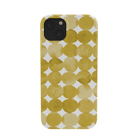 Angela Minca Watercolor dot pattern yellow Phone Case