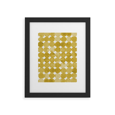 Angela Minca Watercolor dot pattern yellow Framed Art Print