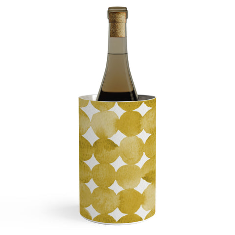 Angela Minca Watercolor dot pattern yellow Wine Chiller