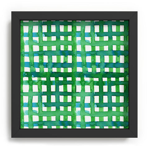 Angela Minca Watercolor green grid Recessed Framing Square