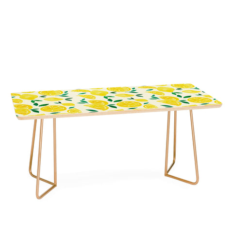 Angela Minca Watercolor lemons pattern Coffee Table