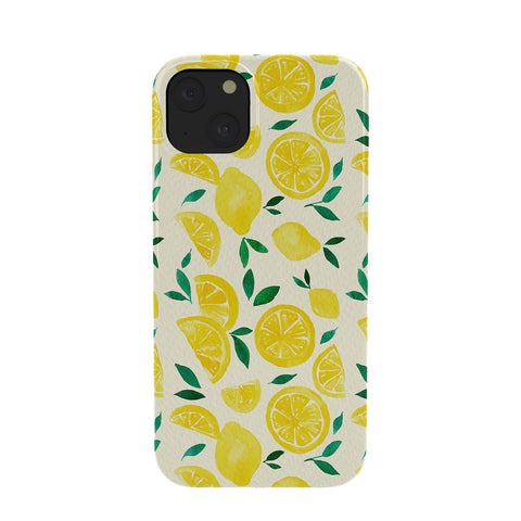 Angela Minca Watercolor lemons pattern Phone Case
