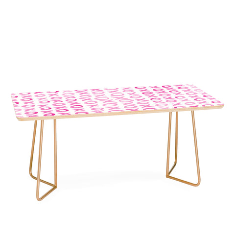 Angela Minca Xoxo pink watercolor Coffee Table