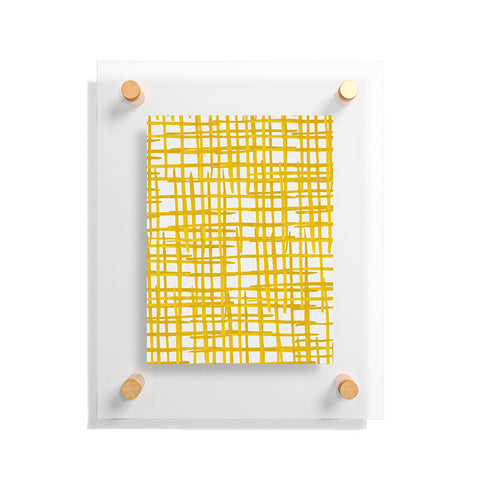 Angela Minca Yellow abstract grid Floating Acrylic Print
