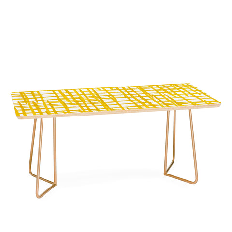 Angela Minca Yellow abstract grid Coffee Table