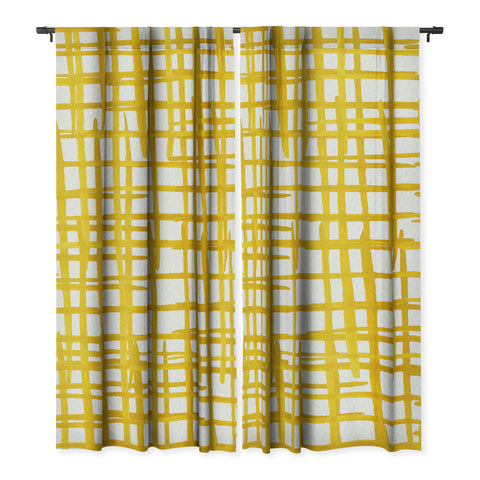 Angela Minca Yellow abstract grid Blackout Non Repeat