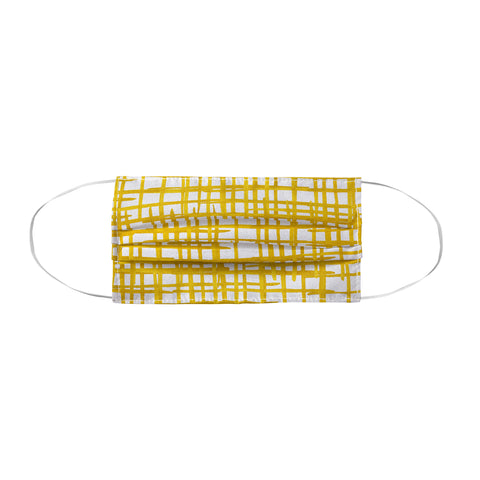 Angela Minca Yellow abstract grid Face Mask