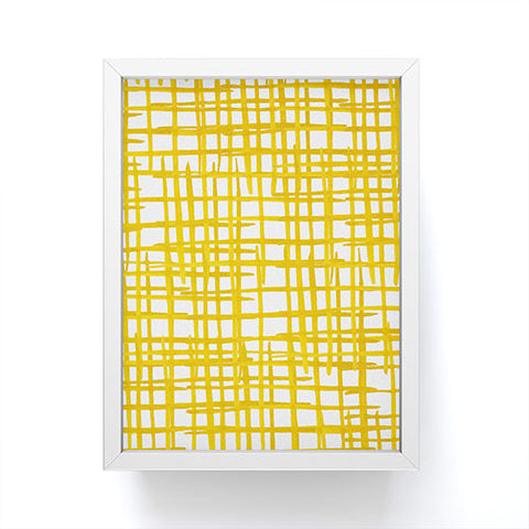 Angela Minca Yellow abstract grid Framed Mini Art Print