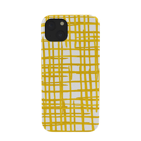 Angela Minca Yellow abstract grid Phone Case