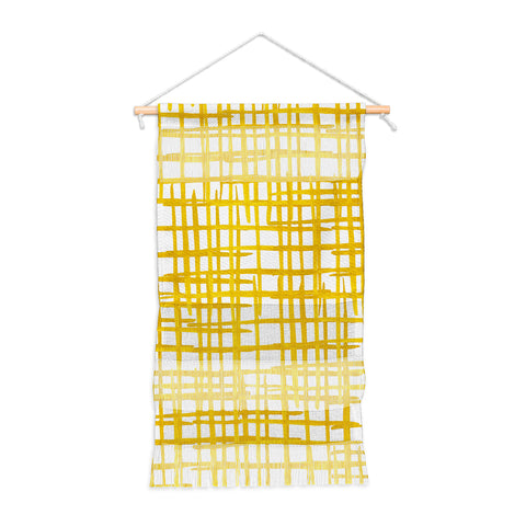 Angela Minca Yellow abstract grid Wall Hanging Portrait