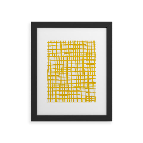 Angela Minca Yellow abstract grid Framed Art Print