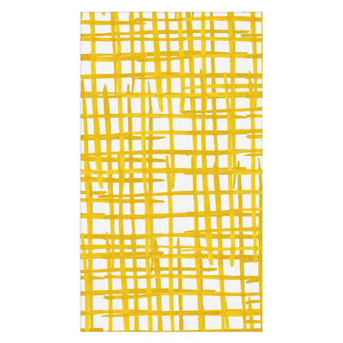 Angela Minca Yellow abstract grid Tablecloth