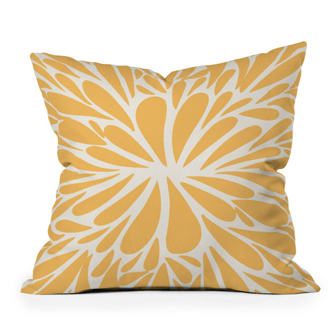 Angela Minca Yellow pastel floral burst Throw Pillow