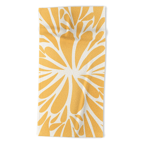 Angela Minca Yellow pastel floral burst Beach Towel