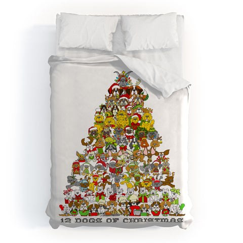 Angry Squirrel Studio 12 Dogs of Christmas Duvet Cover