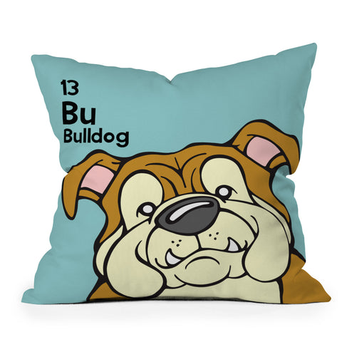 Angry Squirrel Studio English Bulldog 13 Outdoor Throw Pillow