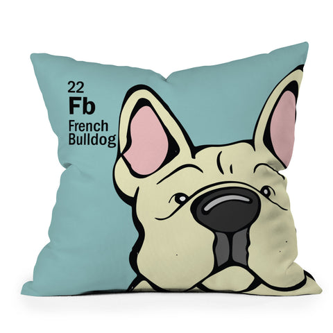Angry Squirrel Studio French Bulldog 22 Outdoor Throw Pillow