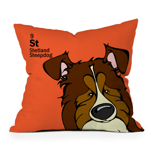 Angry Squirrel Studio Shetland Sheepdog 9 Outdoor Throw Pillow