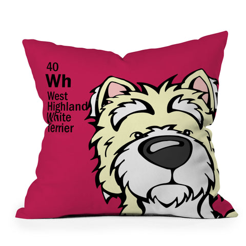 Angry Squirrel Studio Westie 40 Outdoor Throw Pillow