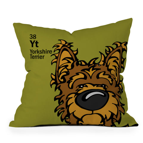 Angry Squirrel Studio Yorkshire Terrier 38 Outdoor Throw Pillow