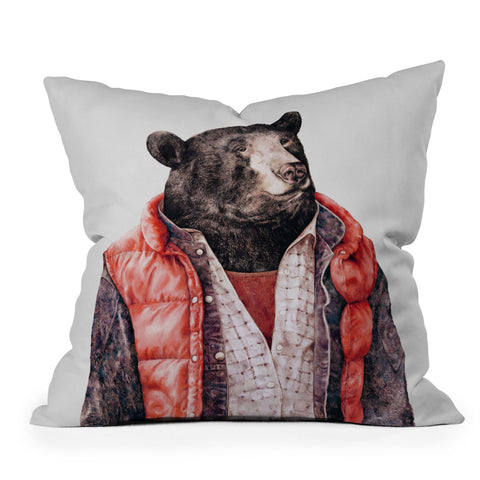 Animal Crew Black Bear Outdoor Throw Pillow