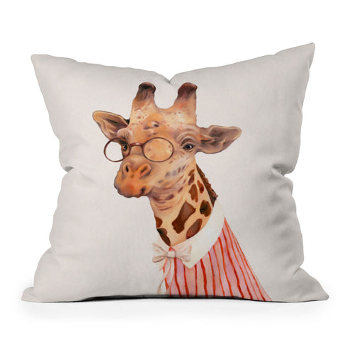 Animal Crew Lady Giraffe Outdoor Throw Pillow