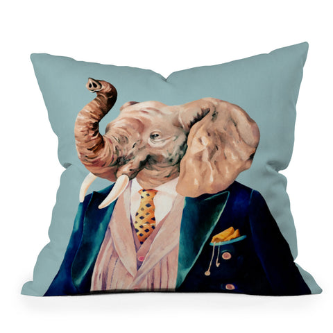Animal Crew Mr Elephant Outdoor Throw Pillow