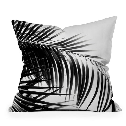 Anita's & Bella's Artwork Palm Leaves Black White Vibes Outdoor Throw Pillow