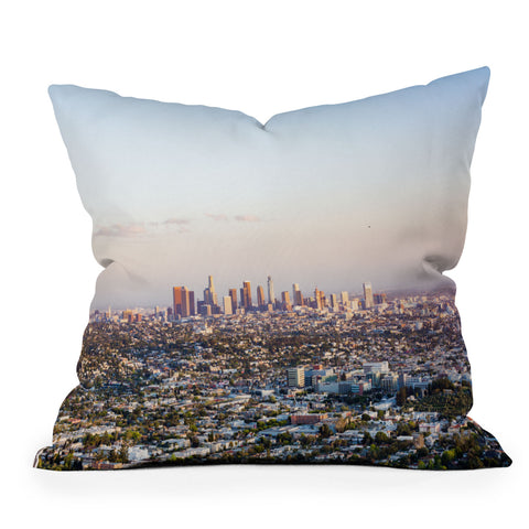 Ann Hudec Los Angeles Skyline Outdoor Throw Pillow