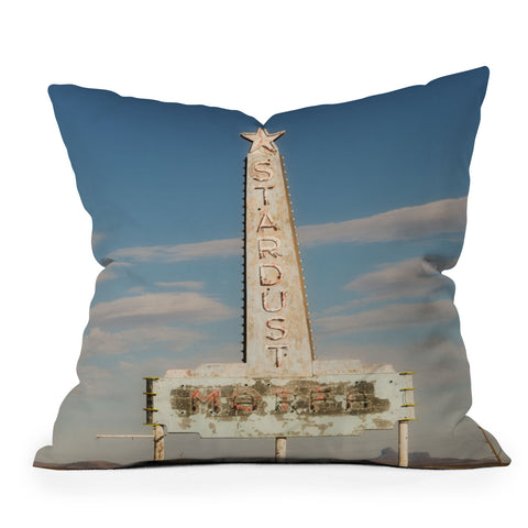 Ann Hudec Stardust Motel Marfa Texas Outdoor Throw Pillow