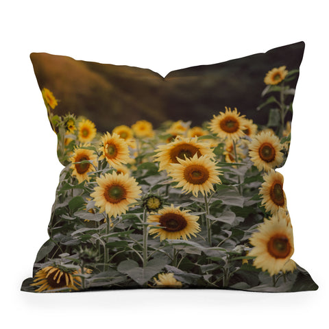 Ann Hudec Sunflower Morning Outdoor Throw Pillow