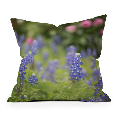 Ann Hudec Texas Bluebonnets Outdoor Throw Pillow