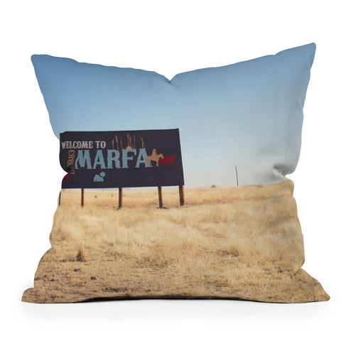 Ann Hudec Welcome to Marfa Outdoor Throw Pillow