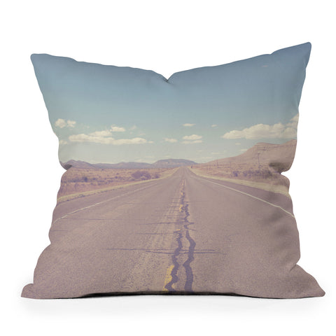 Ann Hudec West Texas Highway Outdoor Throw Pillow