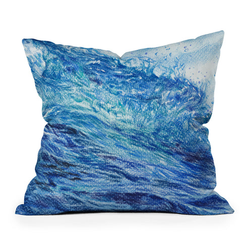 Anna Shell Blue wave Outdoor Throw Pillow